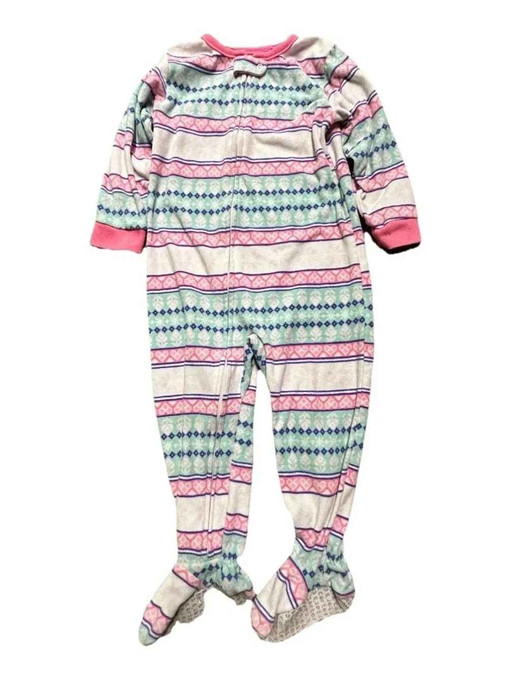 Toddler Girl Fleece Winter Footie Pajamas Cheetah Buffalo Plaid Size 2T